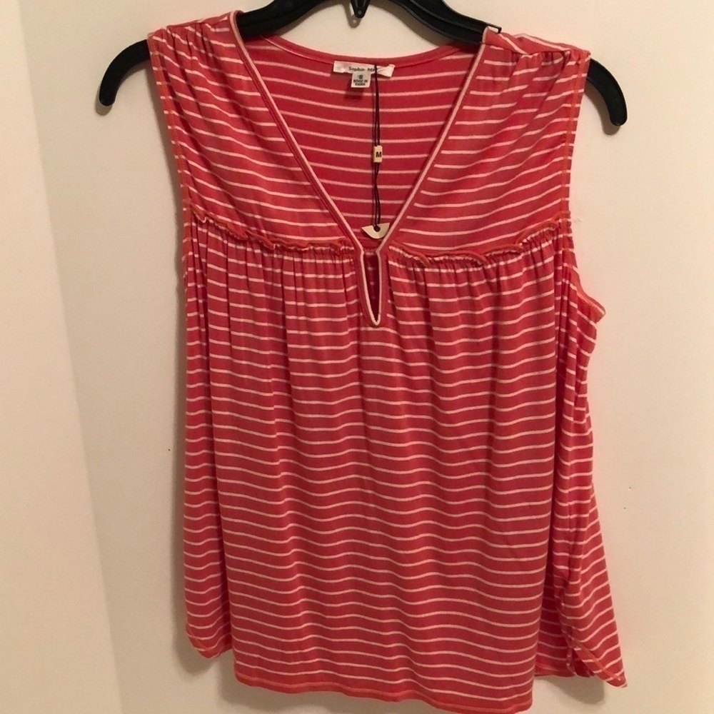 Sophie Max t shirt, red stripe. Size small